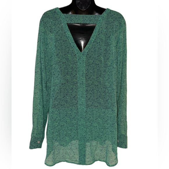 CAbi Sheer Green Bountiful Top - Picture 2 of 4